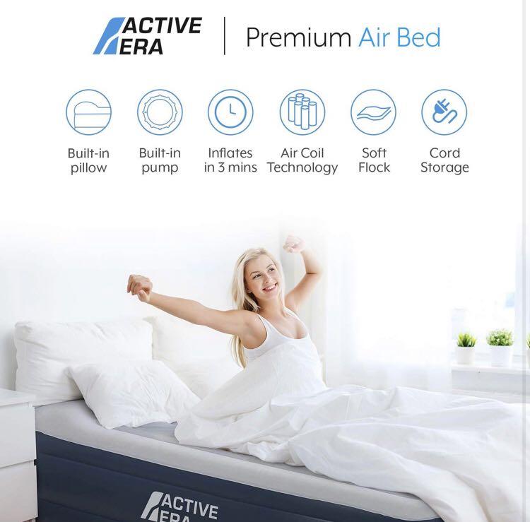 OFFER Active Era Premium King Size Double Queen Air Bed with a Built in Electric Pump and Pillow Health Nutrition Assistive Rehabilatory Aids Other Assistive Aids on Carousell