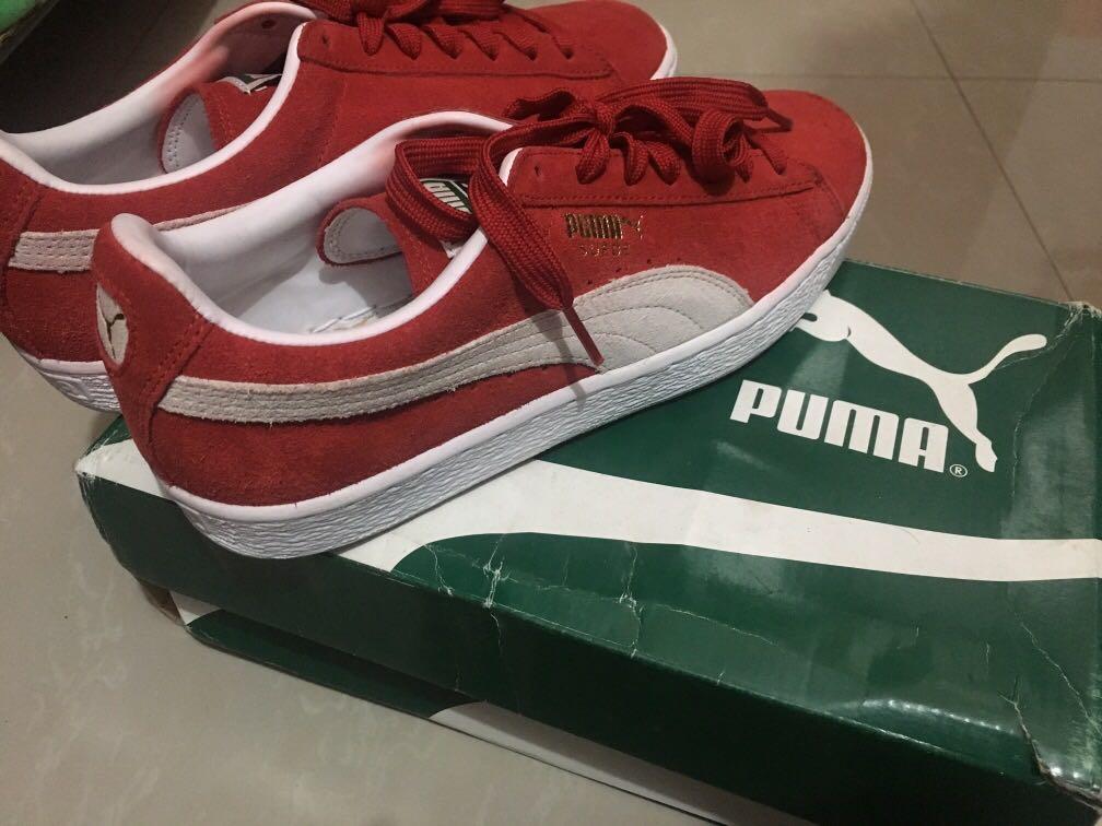 Puma suede red on sale shoes
