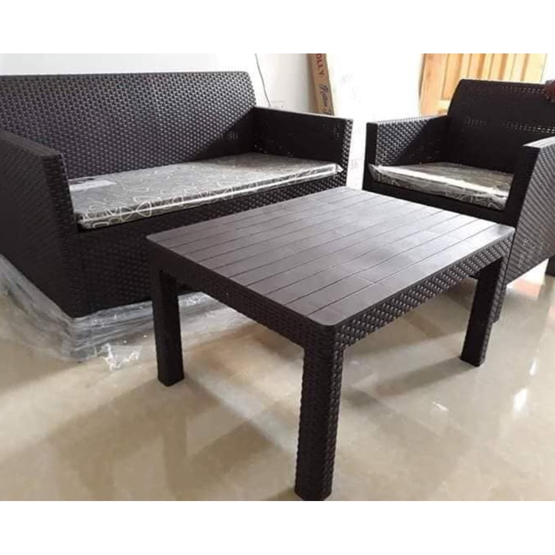 Plastic rattan sofa set sale