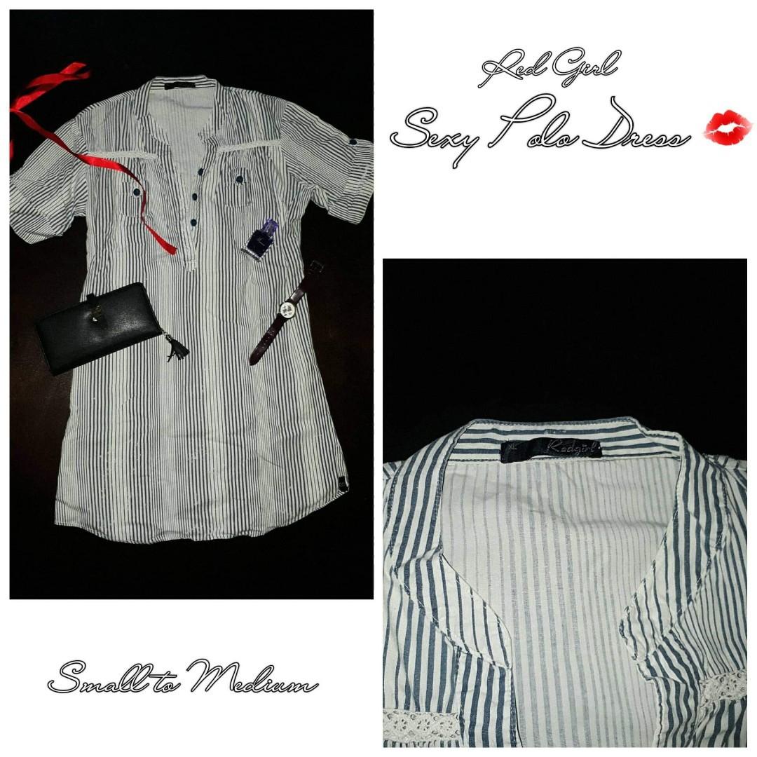 girls red polo dress