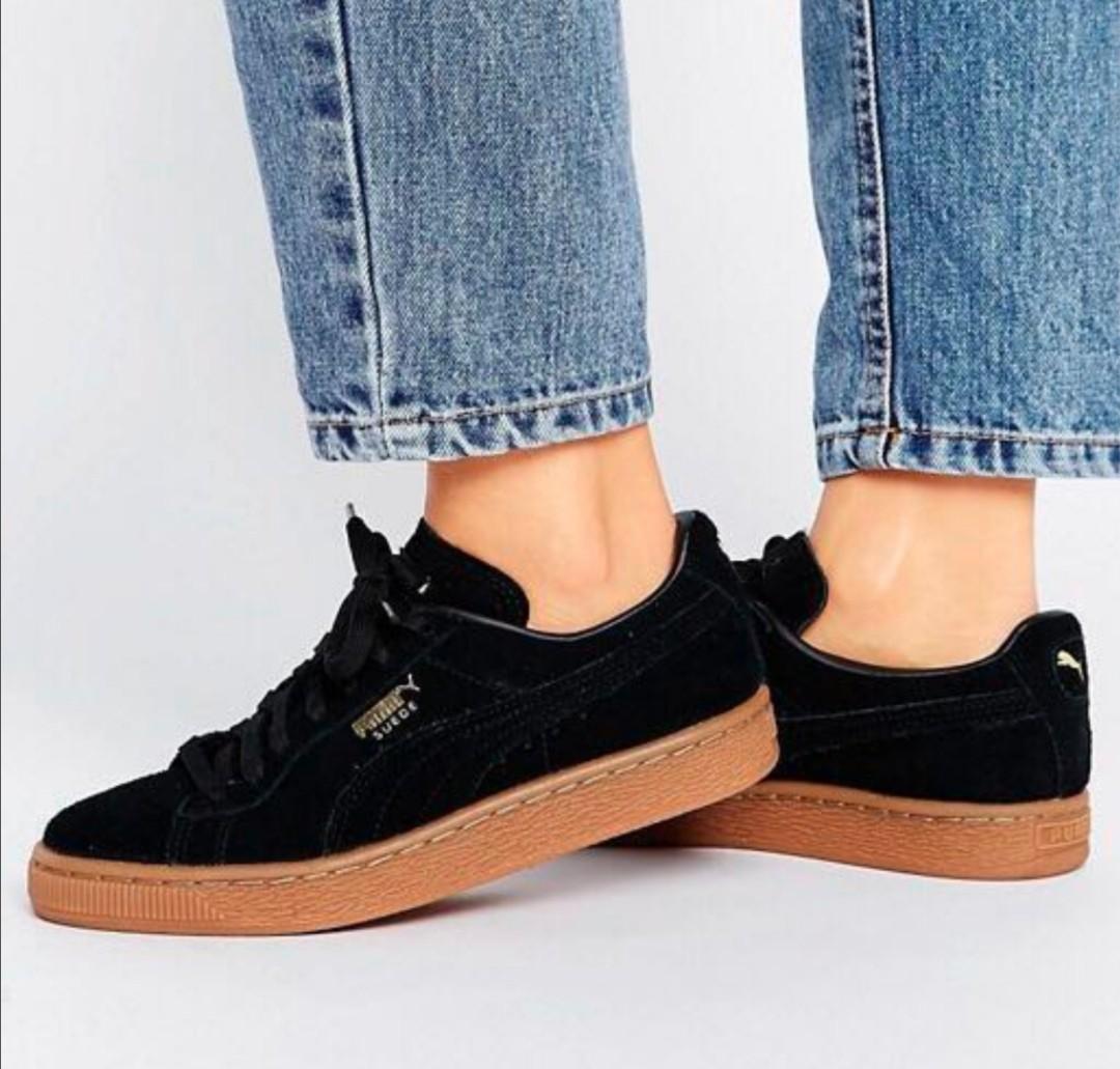 Puma suede white new arrivals gum sole