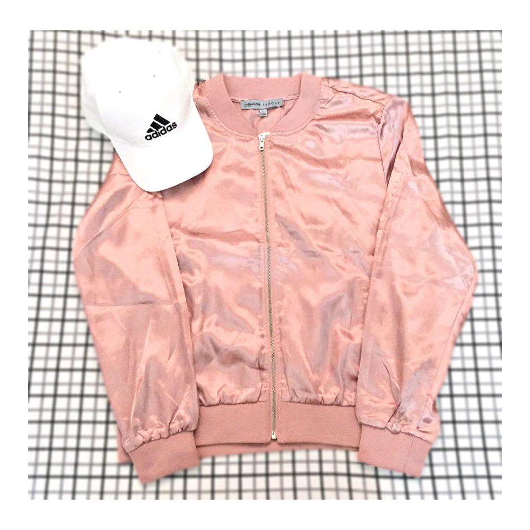 rose gold adidas bomber jacket