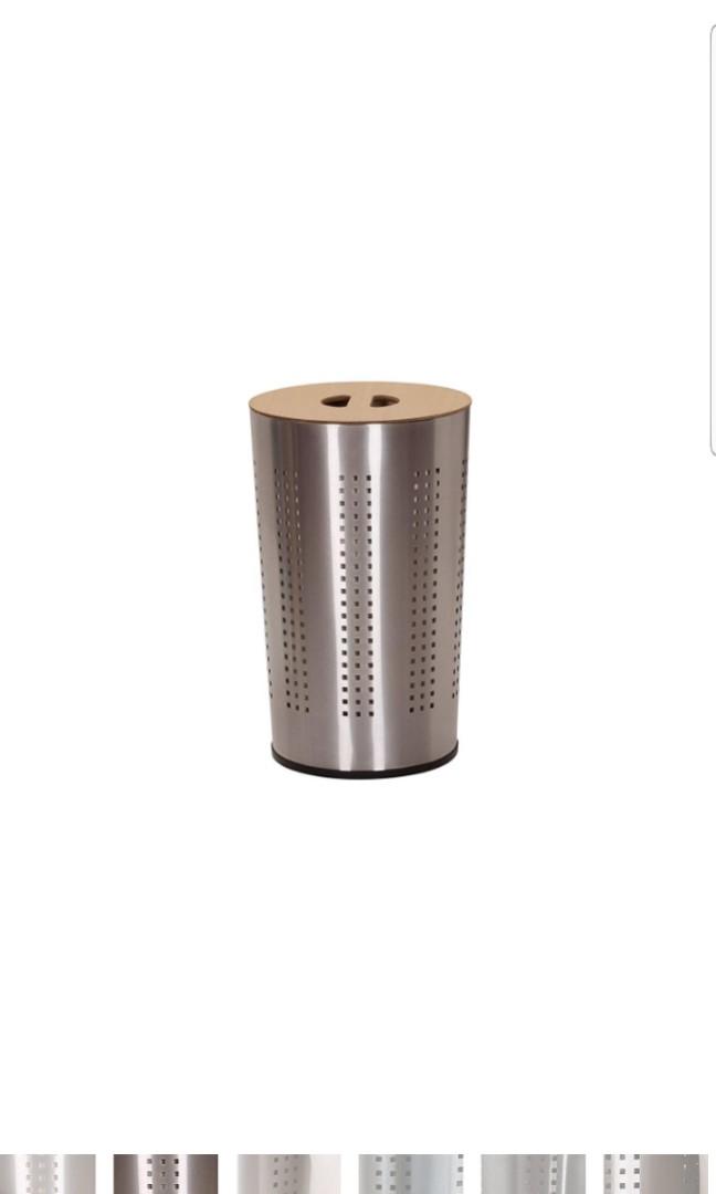 Round Circular Stainless Steel Metal Laundry Basket Carrier Household Essentials 7081 1 Round Metal Laundry Hamper