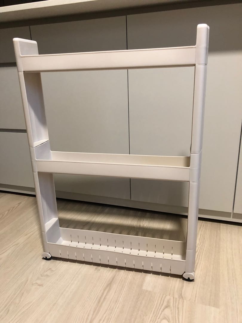 Slim 3 tier movable rack, Furniture & Home Living, Furniture, Shelves ...