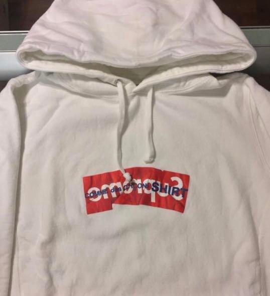 supreme cdg hoodie white