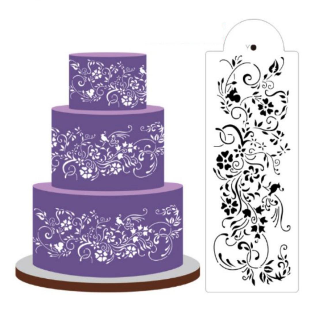 Stencil Victorian Damask Lace Cake Royal Icing Stencil For