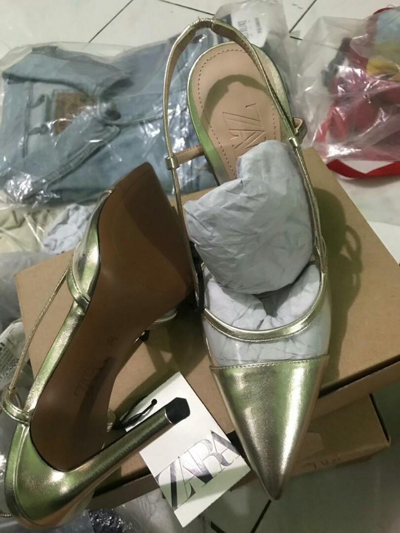 heeled slingback vinyl shoe zara