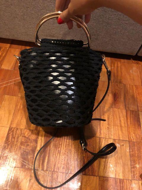 Zara Crochet Bucket Bag, Women's 
