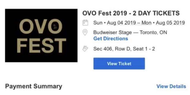 OVO Tickets Section 406, Row D, Seat 1-2