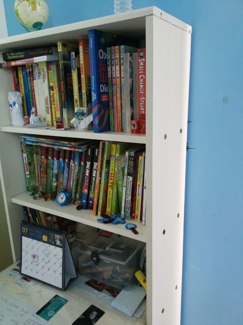 2 in 1 foldable bookshelf and study table, Furniture & Home Living