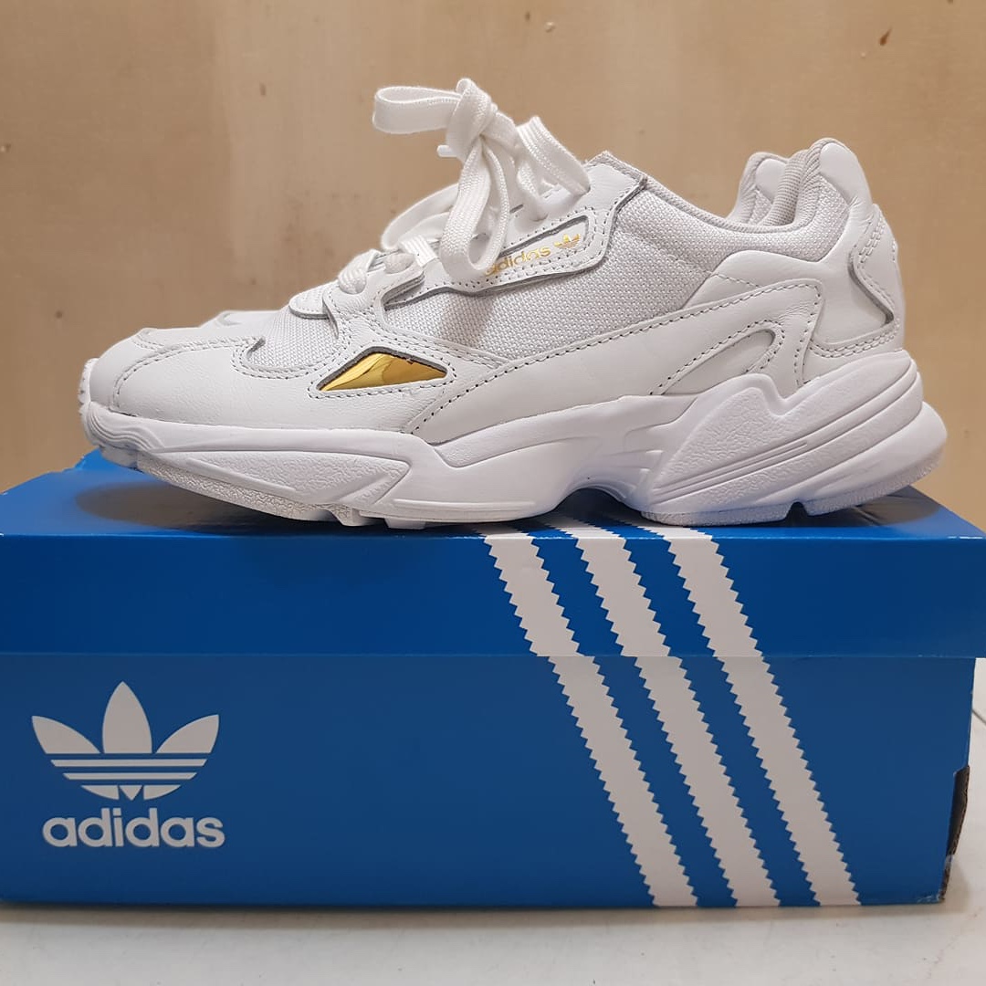 adidas falcon white and gold
