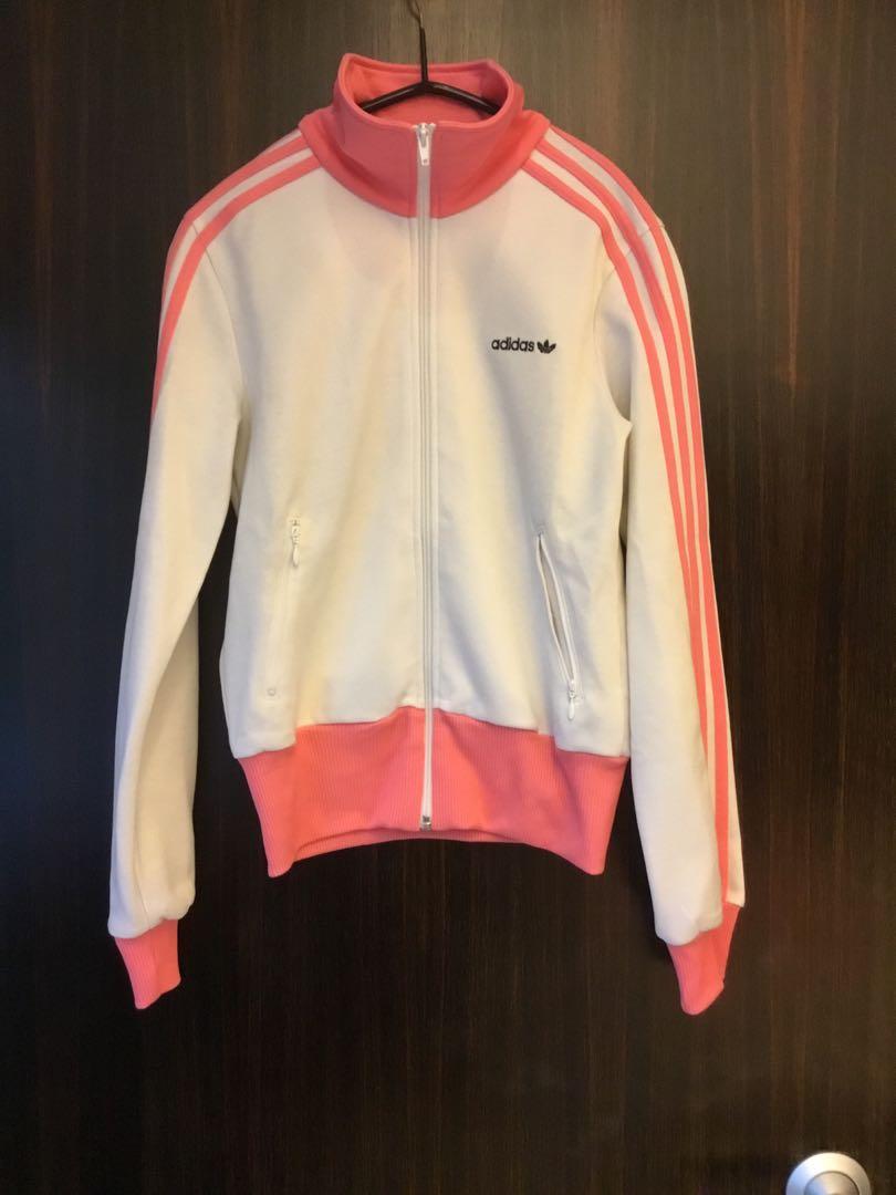 pink and white adidas jacket