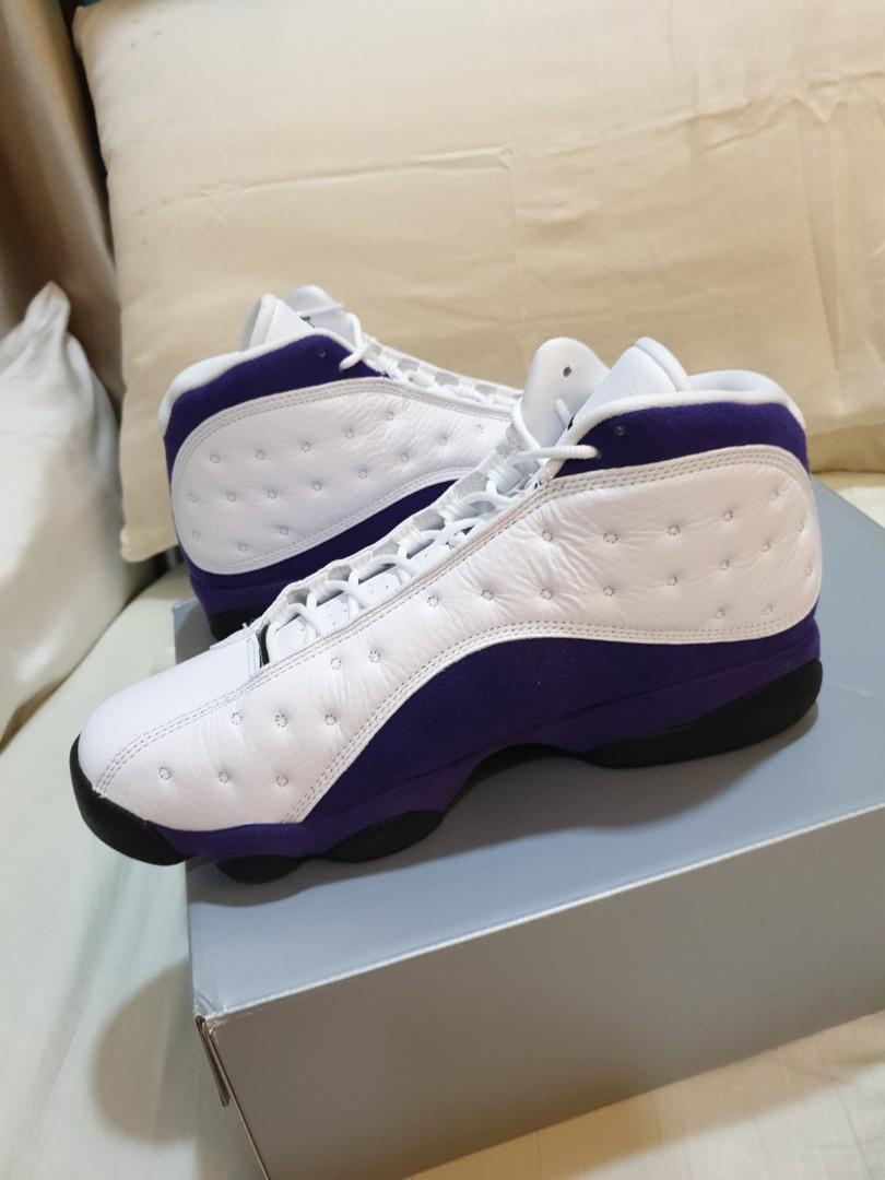 purple and white jordan 13s