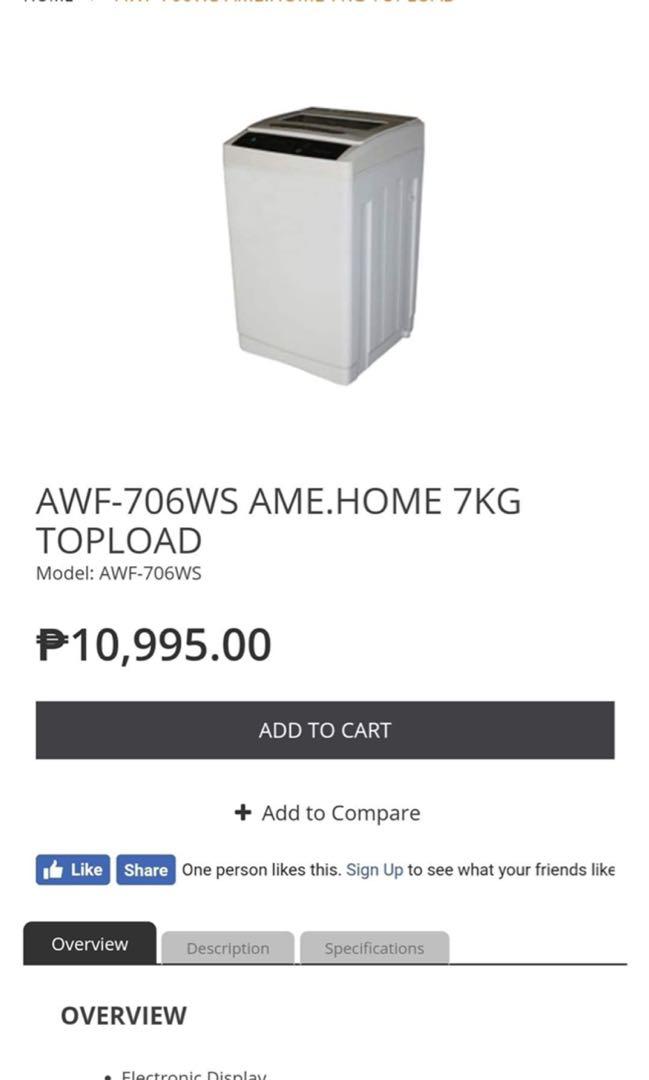 American Home Fully Auto Washing Machine Awf 706ws Tv Home Appliances Washing Machines And Dryers On Carousell
