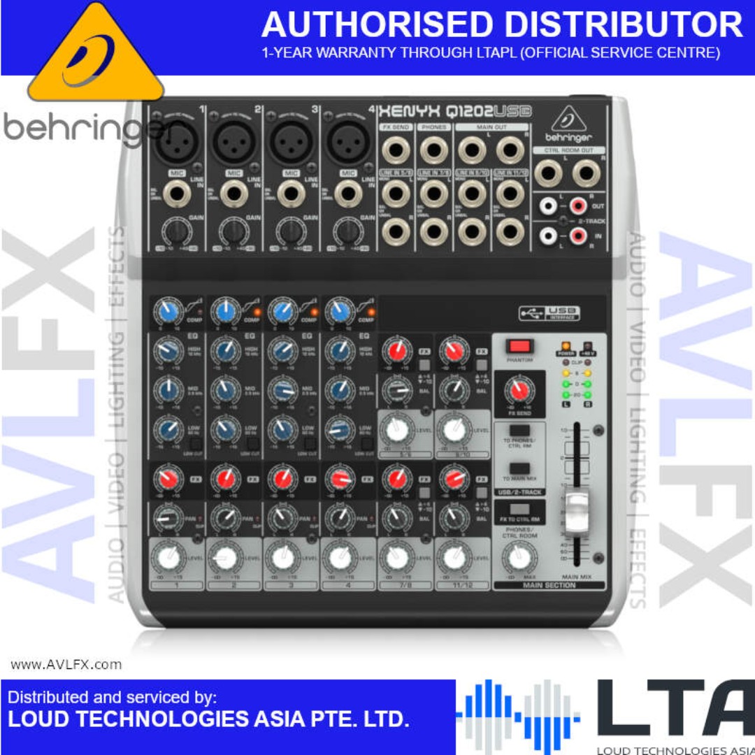 Behringer Xenyx Q1202USB Mixer, Audio, Other Audio Equipment on Carousell