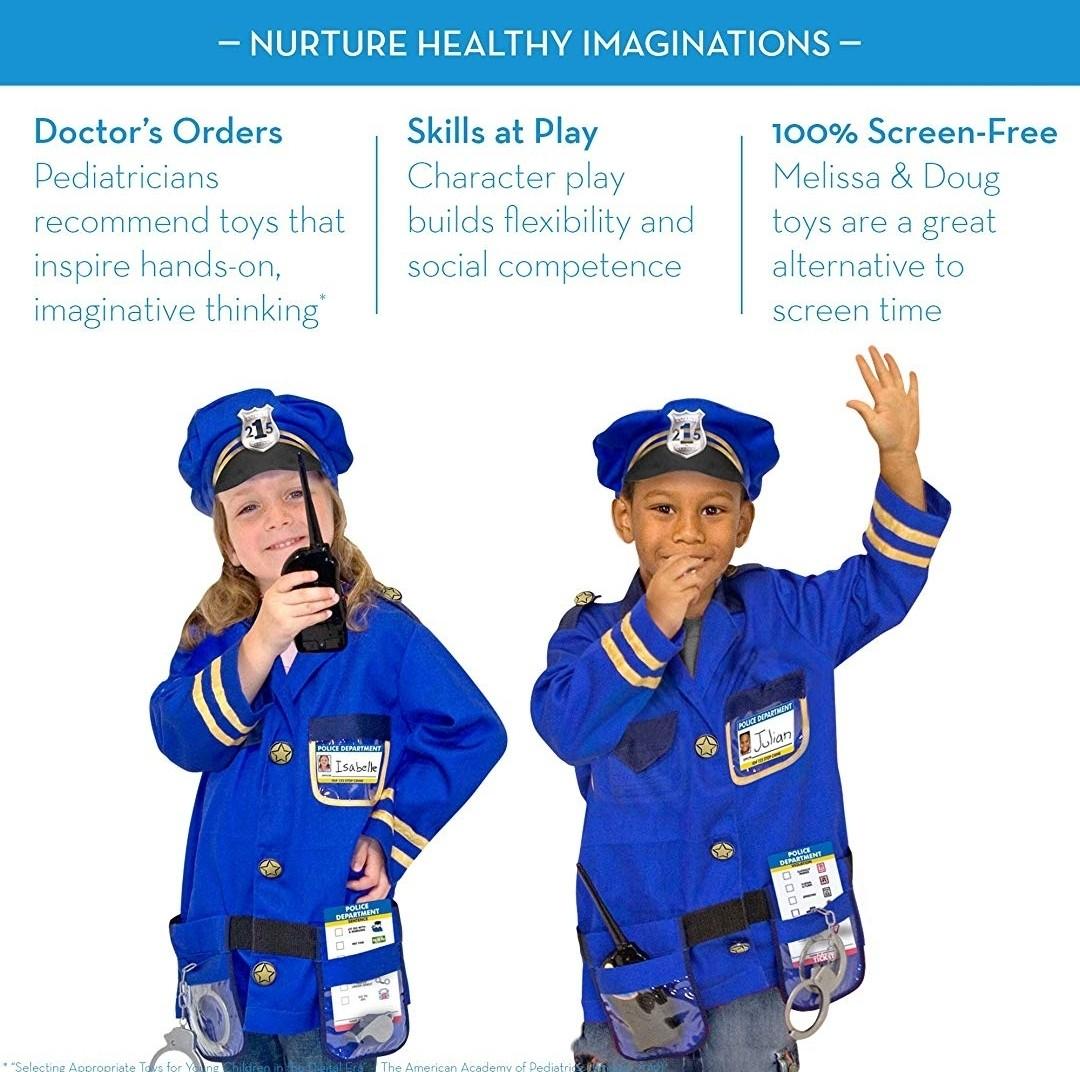 Ready Stock BN Melissa Doug Standard Blue Role Play Policeman