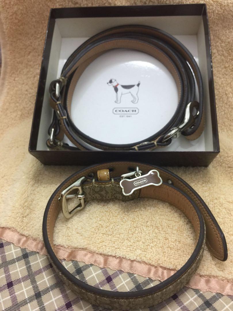 BNIB Coach Signature C Dog Collar and Leash set