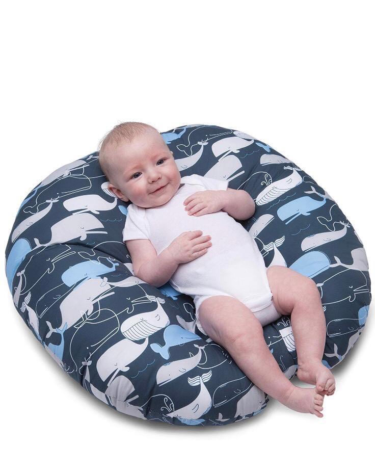 Boppy newborn lounger big whale navy Babies Kids Baby Nursery Kids Furniture Cots Cribs on Carousell