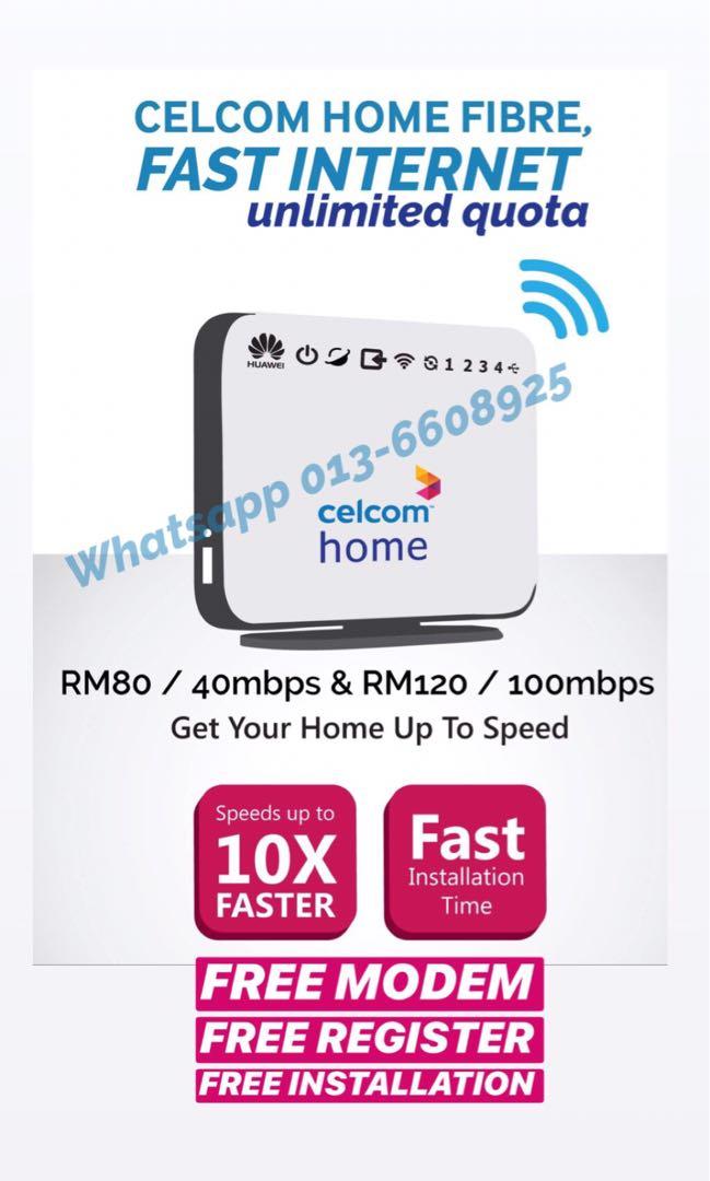 Celcom Home Fibre Unlimited Quota Internet Mobile Phones Tablets Others On Carousell
