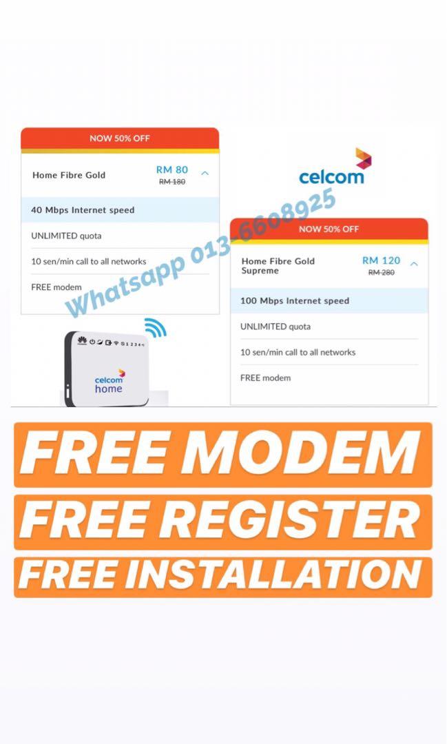 Celcom Home Fibre Unlimited Quota Internet Mobile Phones Tablets Others On Carousell