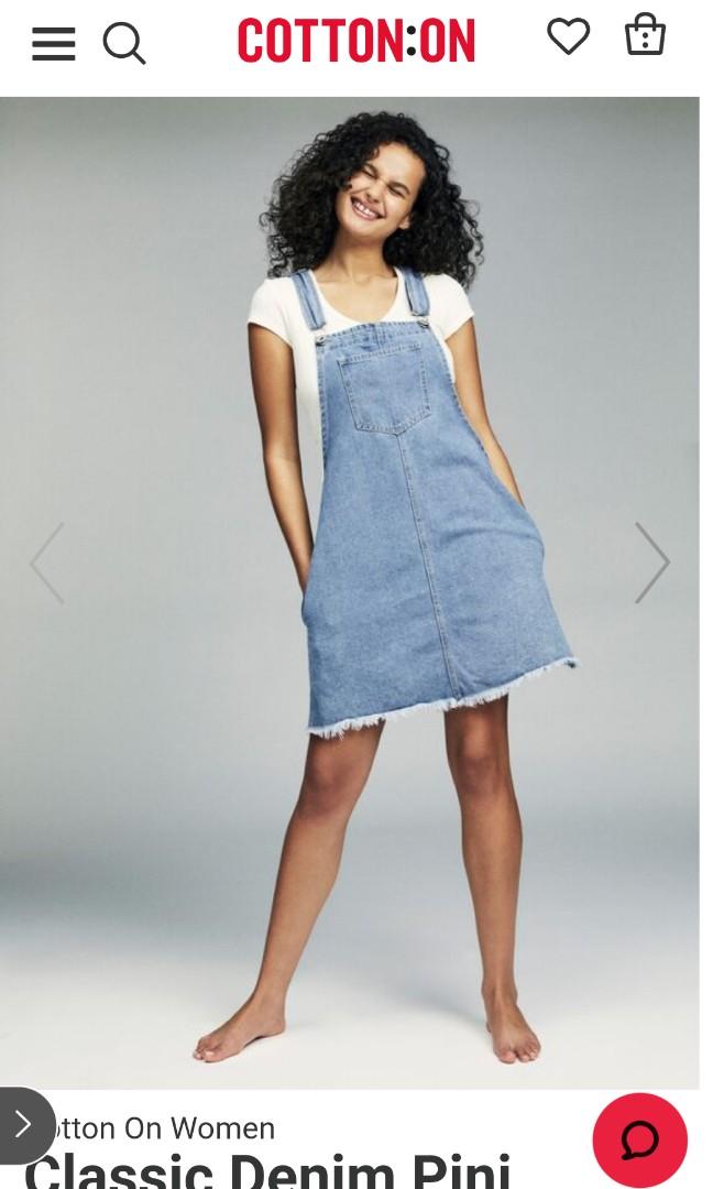 cotton on denim pinafore dress