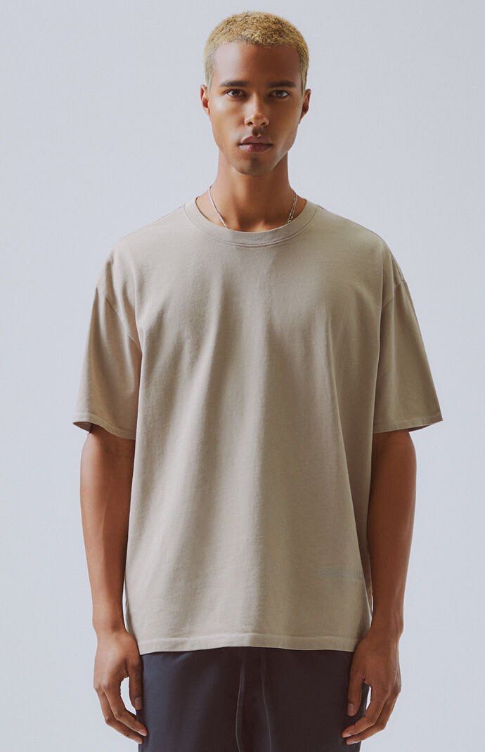 FOG - Fear Of God Essentials Boxy T-Shirt (Taupe colour), Men's