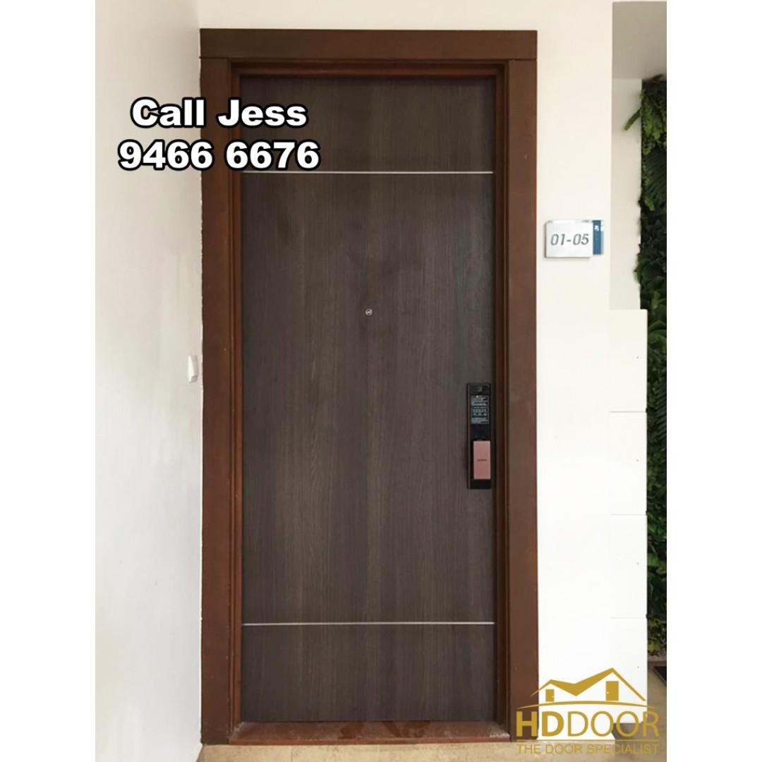 Hdb Nice Design Main Door With Digital Lock Home Services