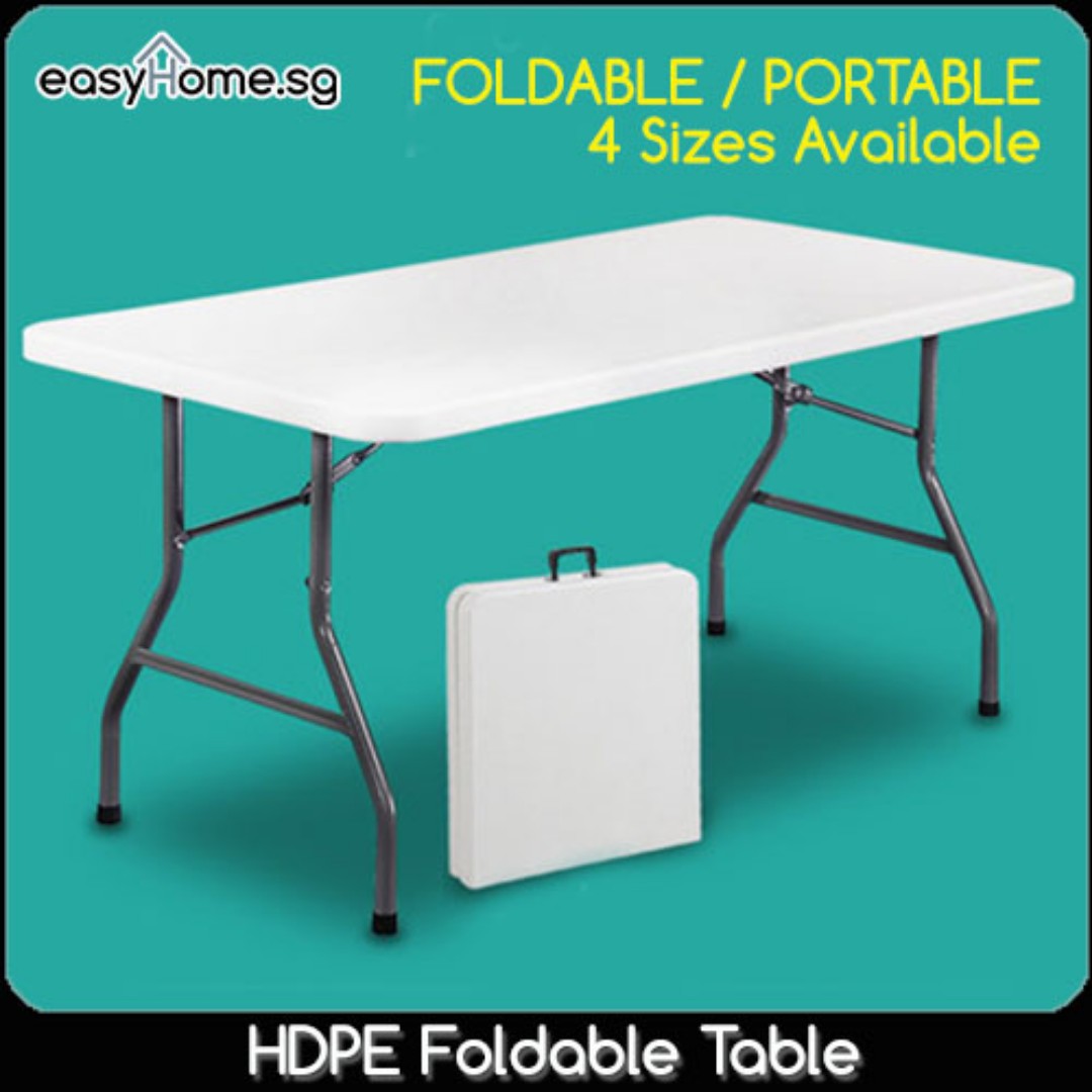 HDPE Foldable Table 1.8m / Study Laptop Desk Portable, Furniture & Home