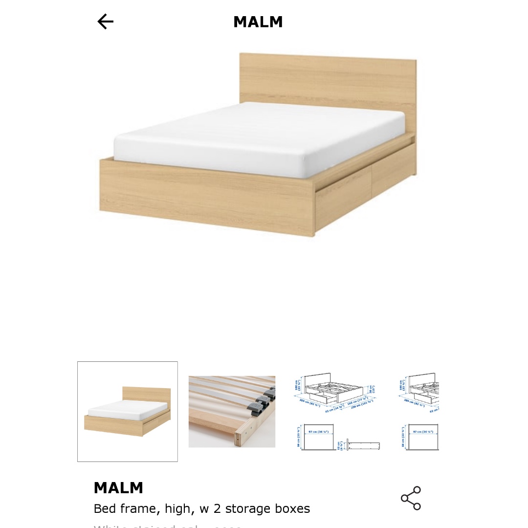 Ikea Malm Kingsize Bed Frame With, Ikea Malm King Size Bed With Storage