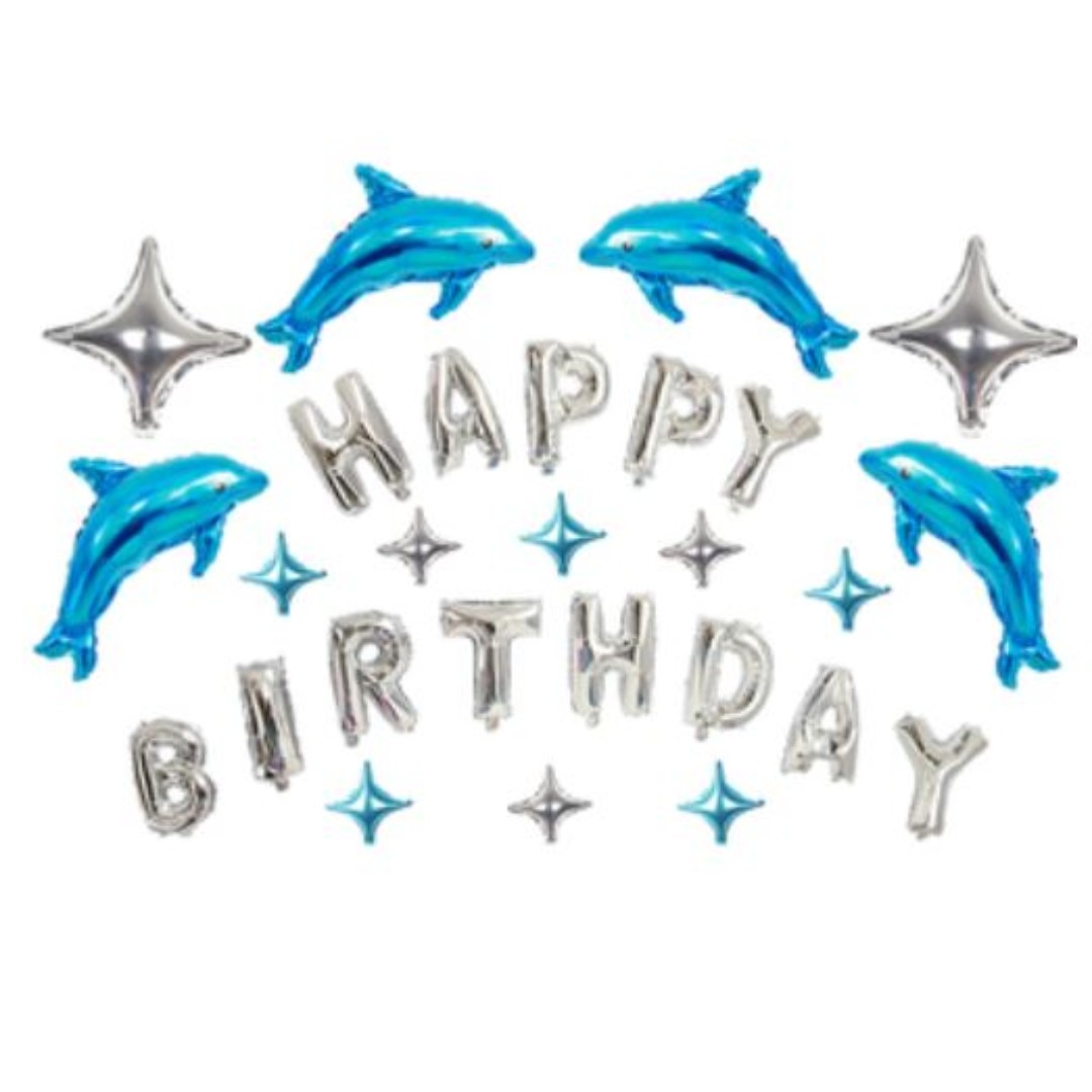 In Stock Dolphin Theme Birthday Party Decoration Set