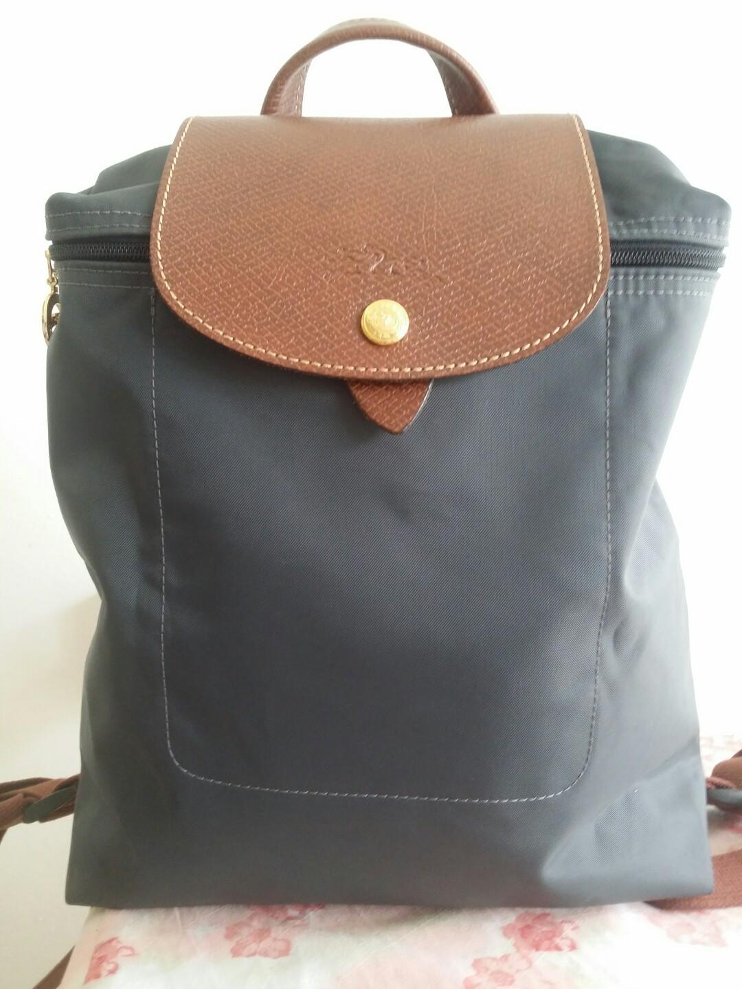 Longchamp le hotsell pliage gunmetal large