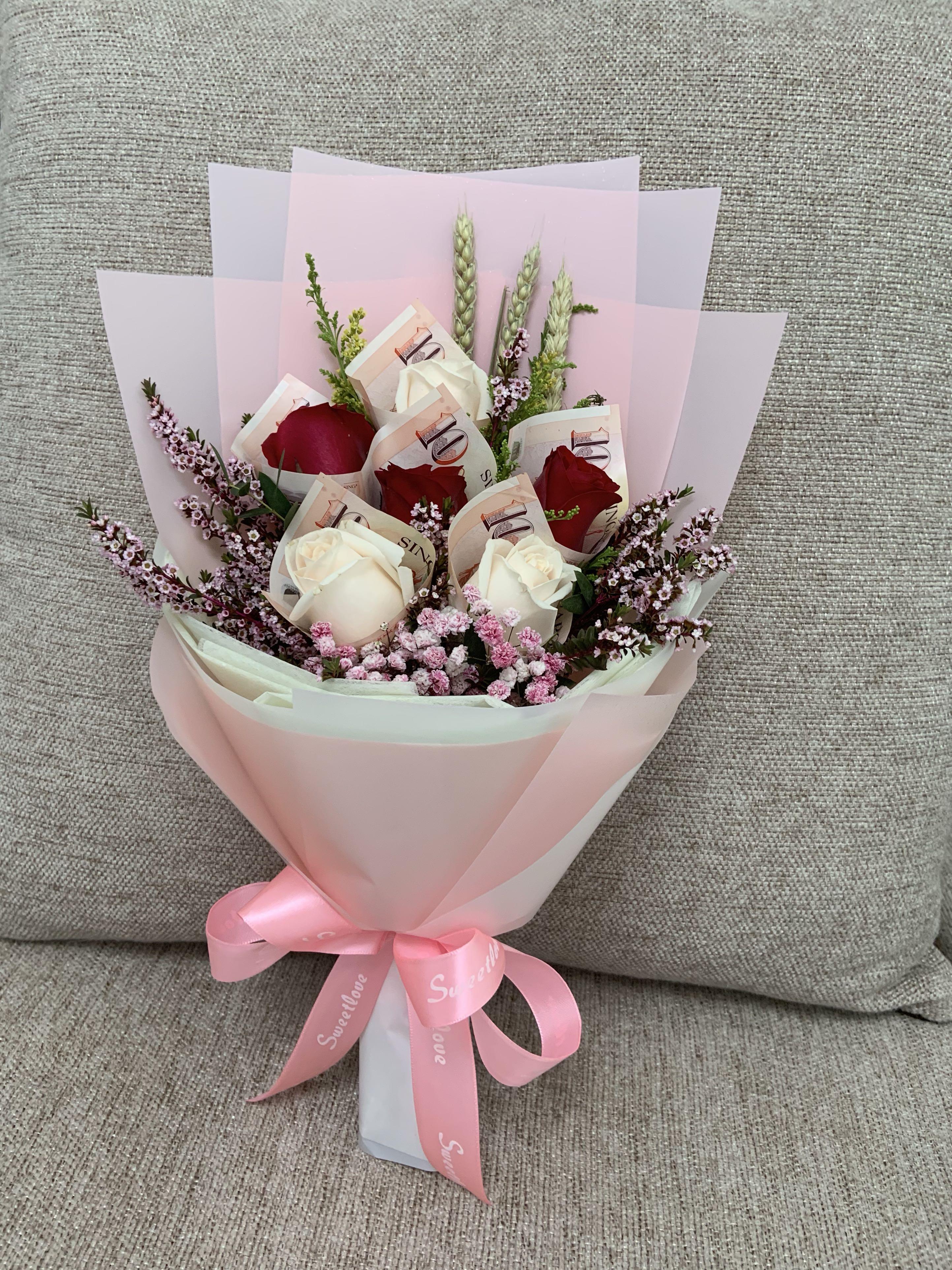 Money Rose Bouquet Gardening Flowers Bouquets On Carousell