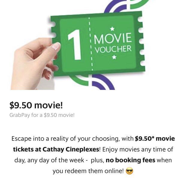 Movie Voucher for Cathay Cineplexes (Grab), Tickets & Vouchers