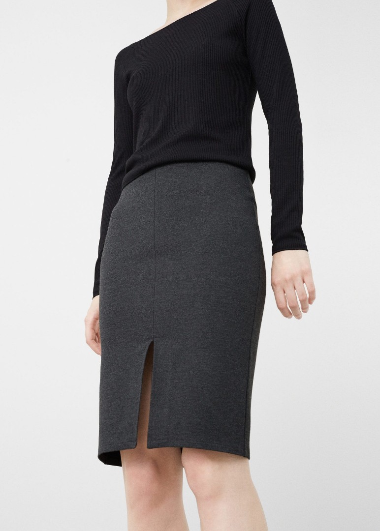 Charcoal grey pencil hot sale skirt uk
