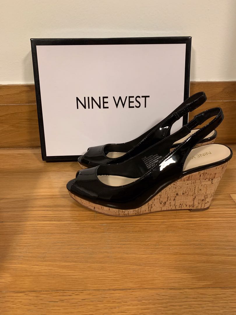 nine west black wedges
