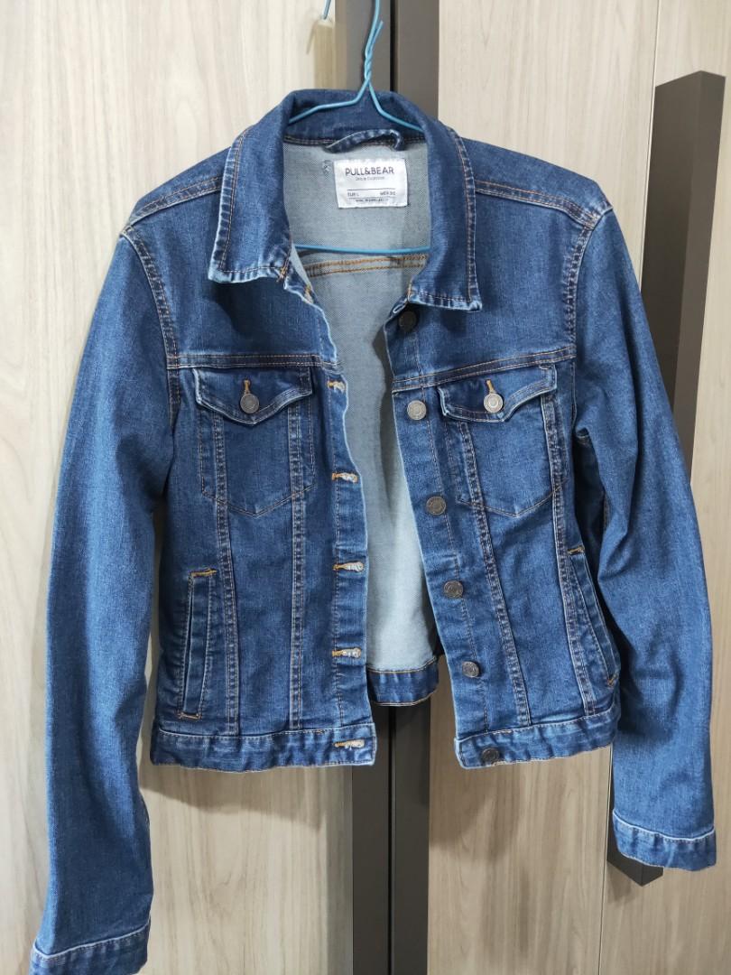 pull and bear cropped denim jacket