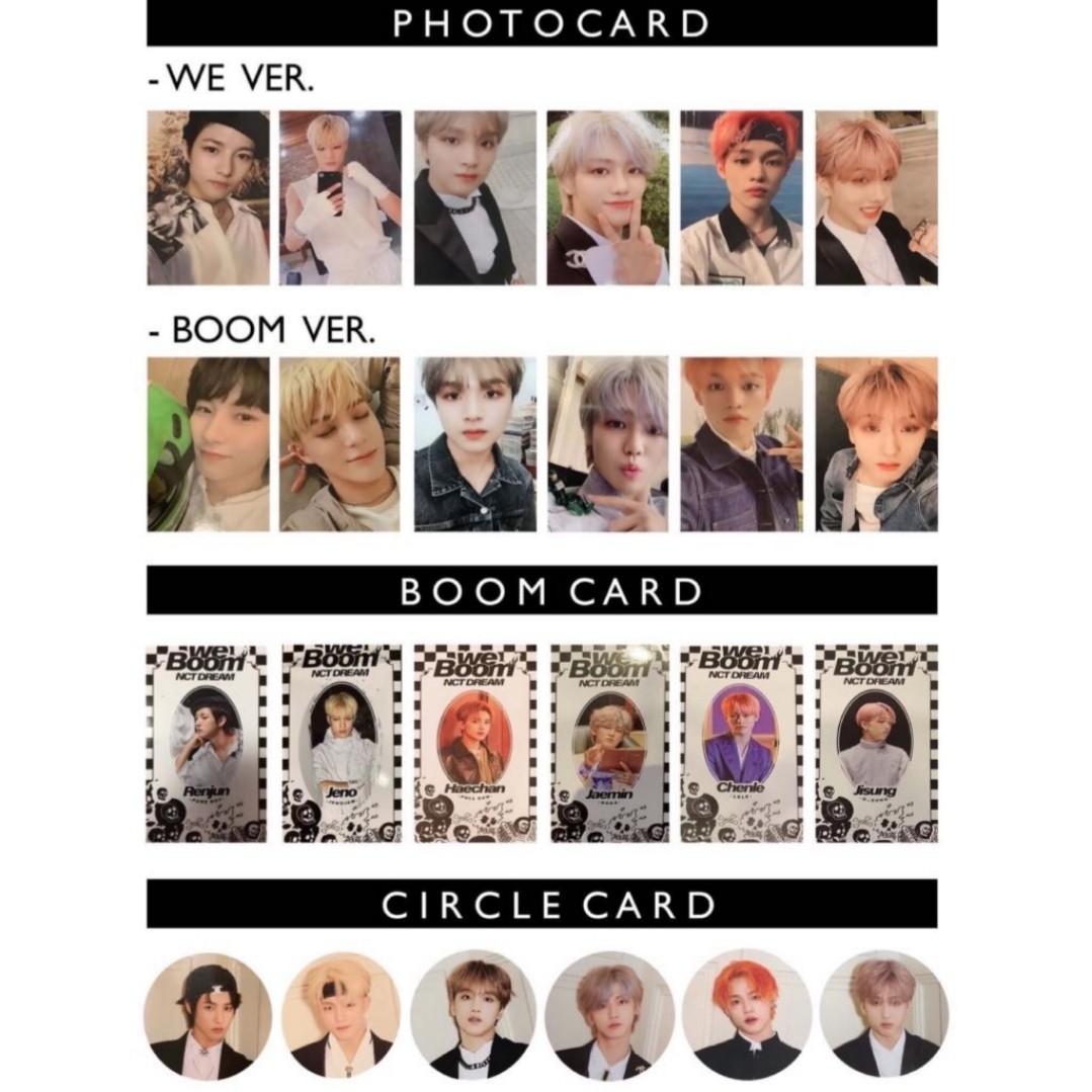sharing] nct dream we boom photocards, Hobbies & Toys, Memorabilia &  Collectibles, K-Wave on Carousell