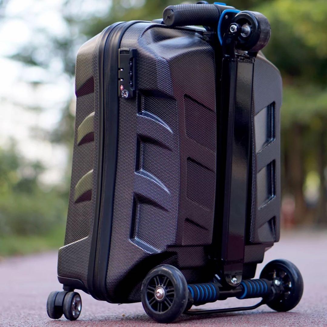 Skateboard suitcase riding luggage travel business boarding