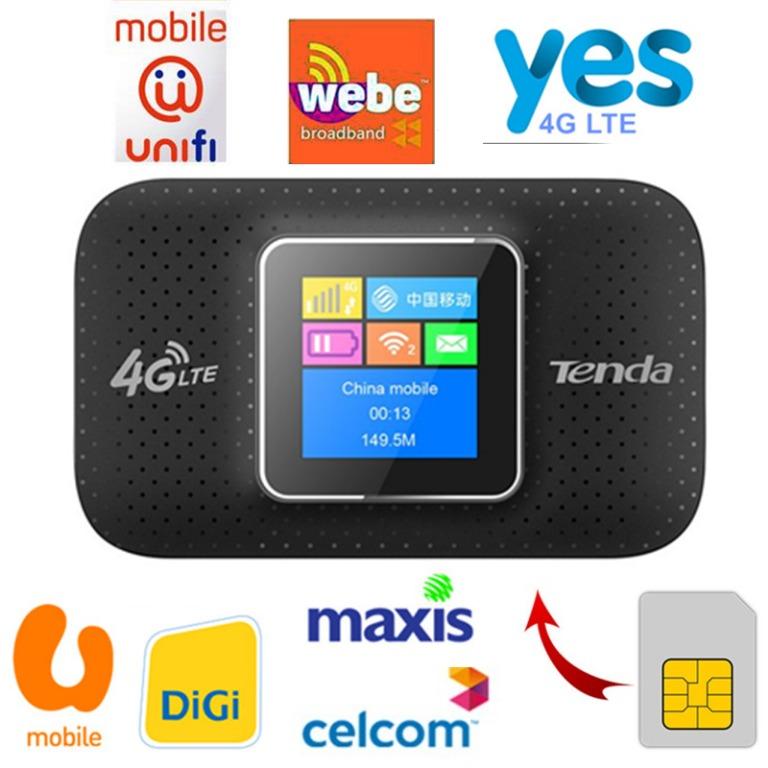 Tenda 4g185 4g Lte Portable Wifi Modem Router Mifi Direct Sim Webe Yes Unifi Electronics Computer Parts Accessories On Carousell