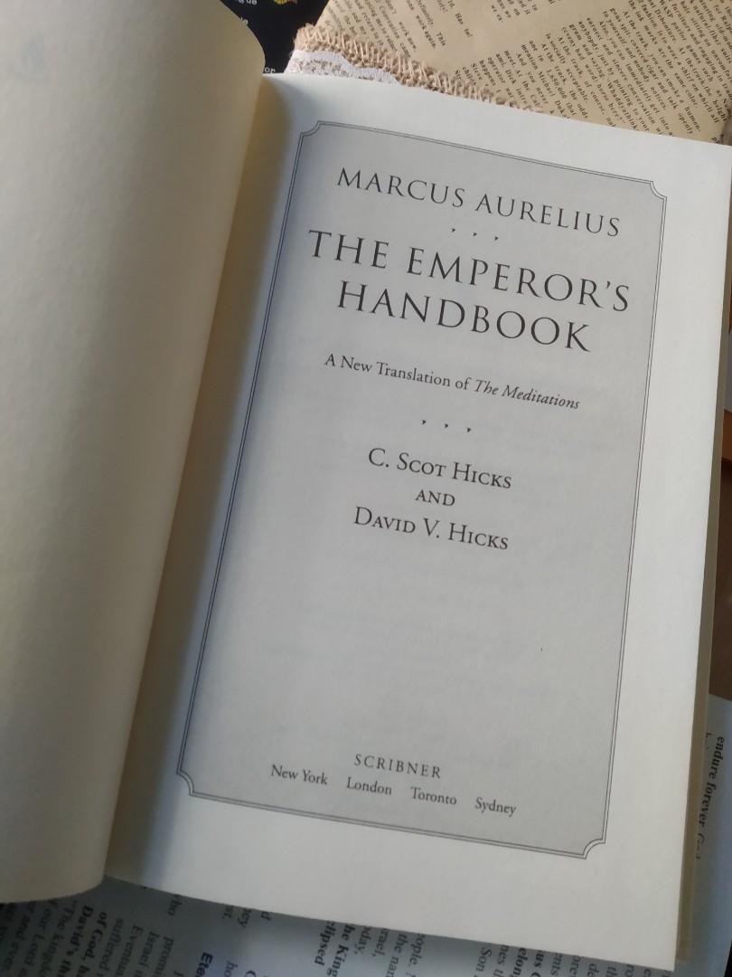 New Book The Emperor S Handbook Marcus Aurelius Books
