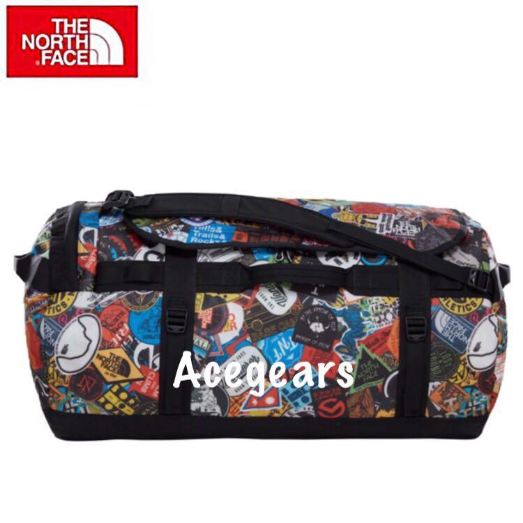 THE NORTH FACE BASE CAMP DUFFEL DUFFLE BAG BACKPACK HAVERSACK LATEST VERSION LARGE Color TNF RED STICKER BOMB PRINT
