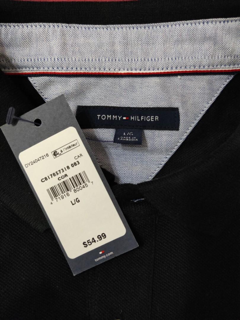 tommy hilfiger black male polo tee