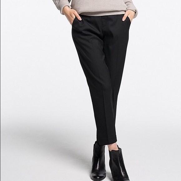 Uniqlo EZY Ankle Length Pants (Black), Women's Fashion, Bottoms