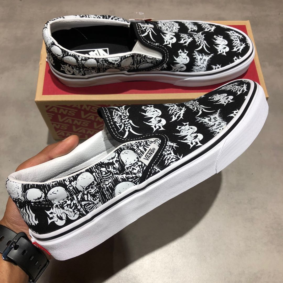 forgotten bones vans slip on