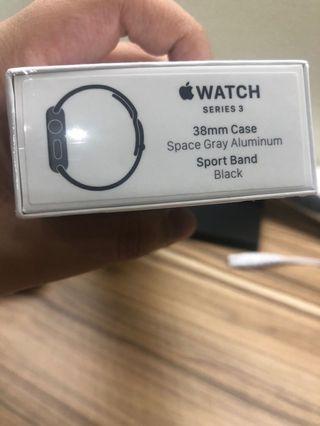 BNIB Apple Watch Series 3 Space Gray Aluminum Black Sport Band