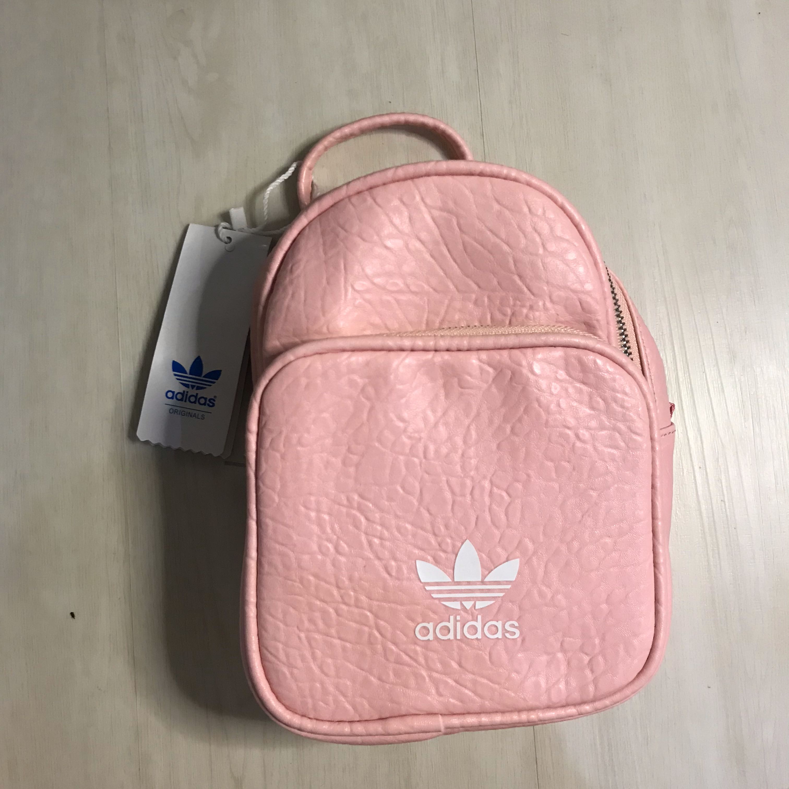 adidas pink leather backpack