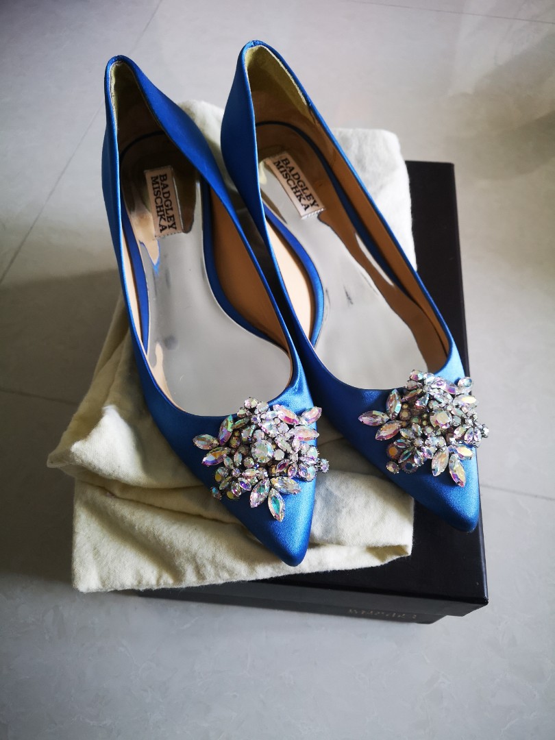 badgley mischka blue shoes