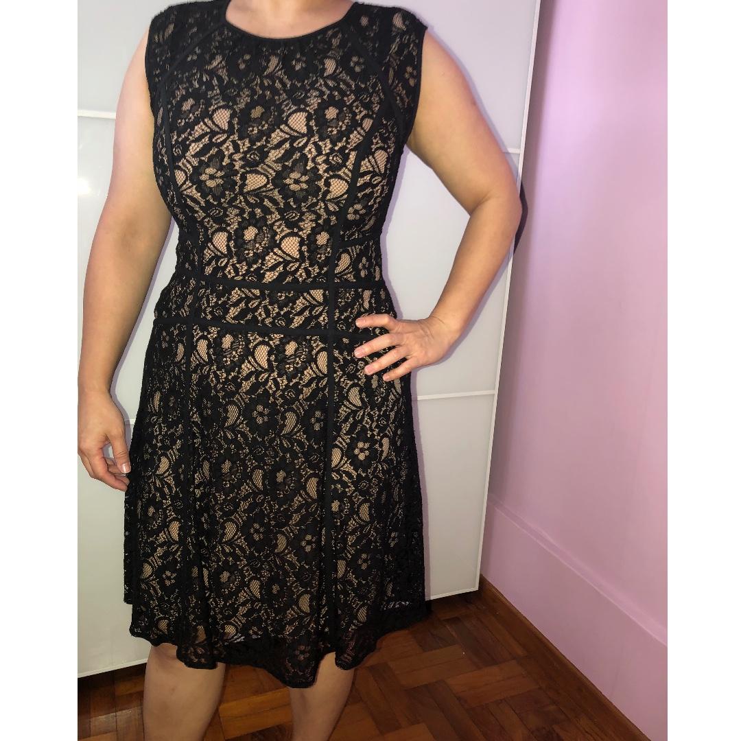 bcbg black midi dress