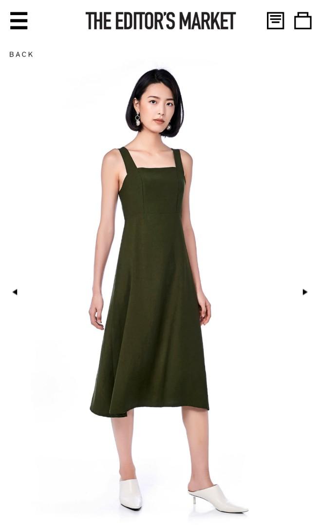 olive green midi dress