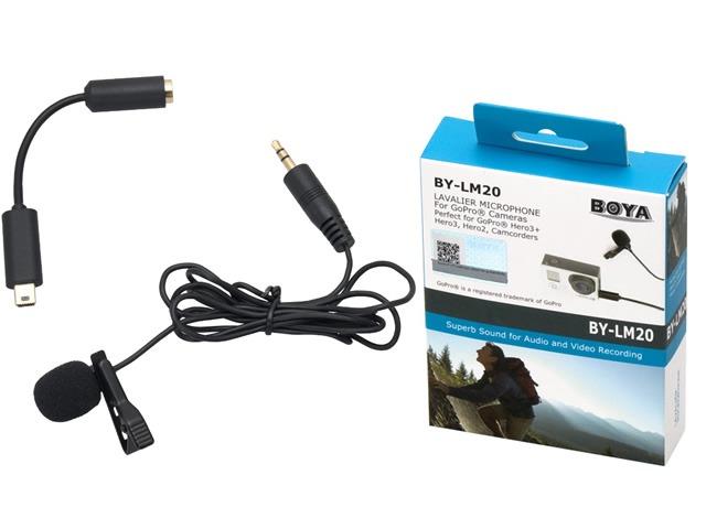 Boya By Lm20 Lavalier Lapel Clip On Omnidirectional Condenser Microphone With Mic Adapter For Gopro Photography On Carousell